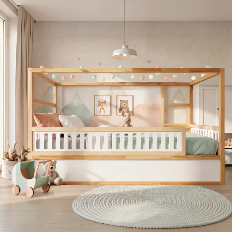 IKEA KURA Bed Lower Fall Protection VELO DUO 165×90 in Wood and MDF