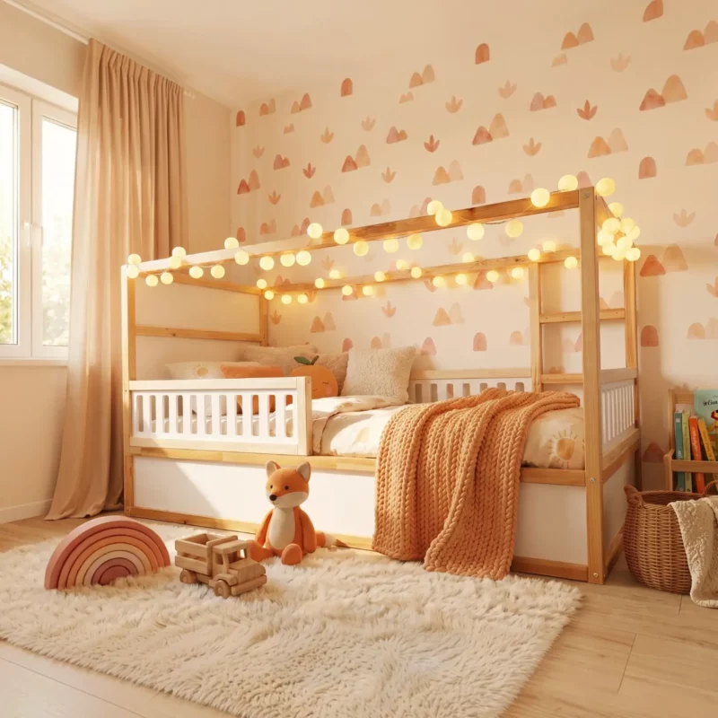 IKEA KURA Bed Lower Fall Protection VELO TRE 165×90×90 in Wood and MDF