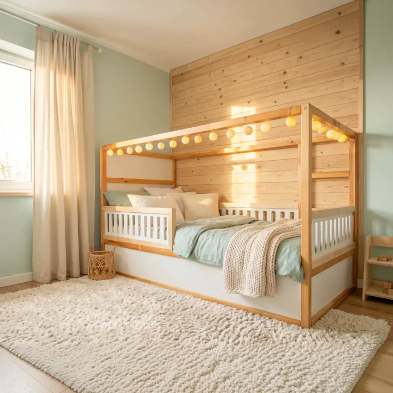 IKEA KURA Bed Lower Fall Protection VELO TRE 165×90×90 in Wood and MDF