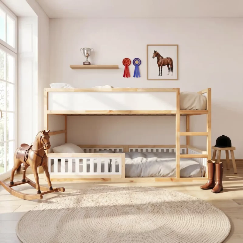 IKEA KURA Bed Lower Fall Protection VELO TRE 200×90×90 in Wood and MDF