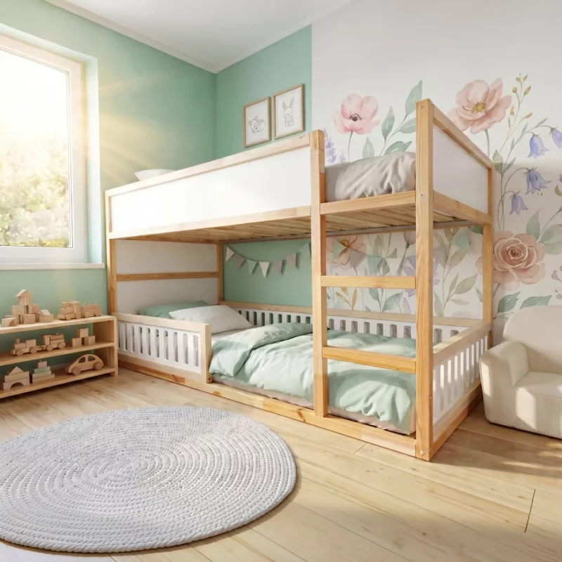 IKEA KURA Bed Lower Fall Protection VELO TRE 200×90×90 in Wood and MDF