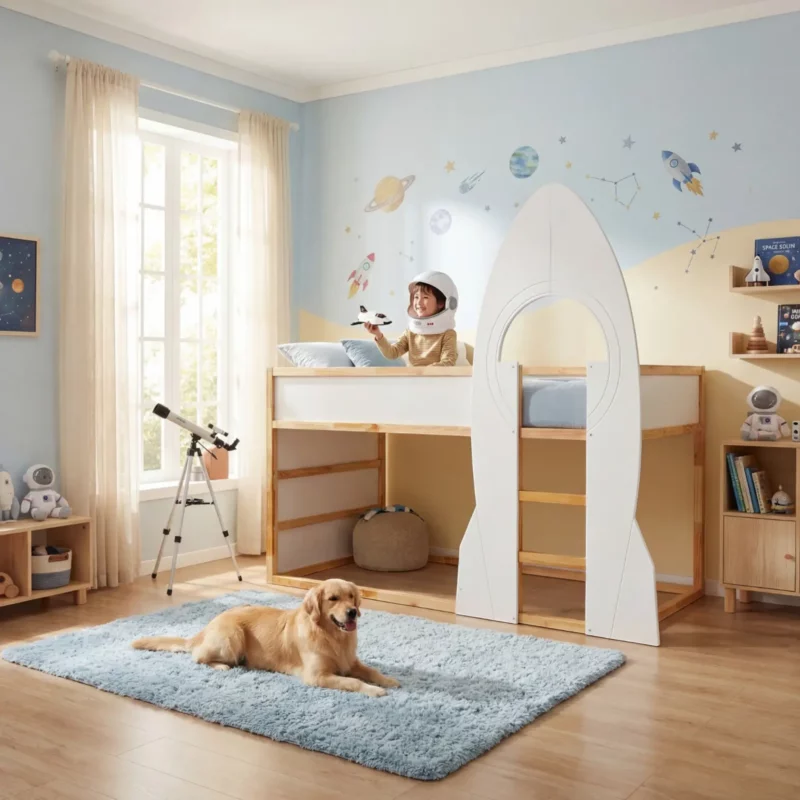 IKEA KURA Bed Rocket RAKETE Decorative Side Panel White
